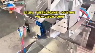 Linha de embalagem e contagem automática de tubos de saliva