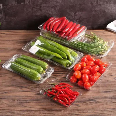 Frutos vegetais da máquina 220v do envoltório do psiquiatra do calor do filme de POF com bandeja