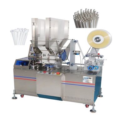 Máquina de embalar canudos de baixa energia 220V com alimentação automática e pacote individual