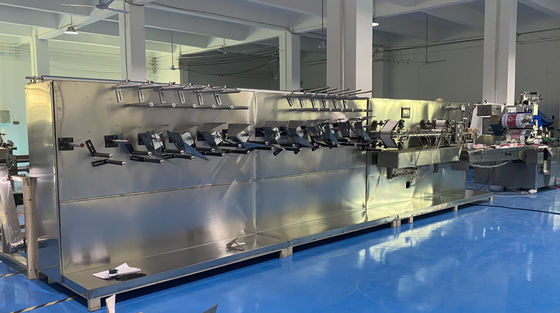250-350 Cut/Min Máquina de Fabricação de Limpezas Molhadas de Alta Velocidade 220v Linha de Embalagem Automática Completa