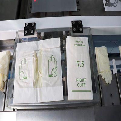Máquina de embrulho de luvas cirúrgicas a servo-driven para embalagem de carteira de papel