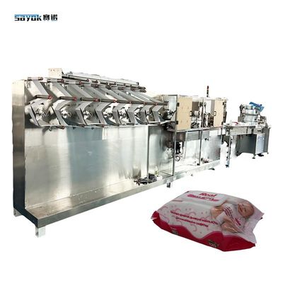 9.6 KW 3300KG Máquina de embalagem de limpeza de bebê para embalagens de plástico 30-120 peças