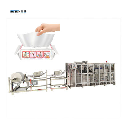 7.5 KW Máquina automática de fabricação de toalhetes molhados para pacotes com controle servo 8 conjuntos de cabeça de moldagem