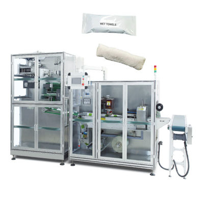 380V 50Hz Máquina de embalagem de toalha molhada dobrável de corte Linha de embalagem automática de toalha