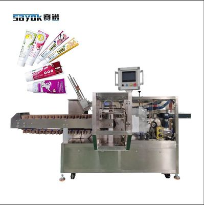 Máquina de cartão horizontal compatível para tubos de pasta de dentes de diferentes tamanhos