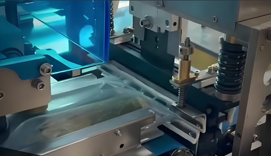 Máquina de embalagem de almofadas a vácuo com cortador para cima e para baixo para alimentos e vegetais